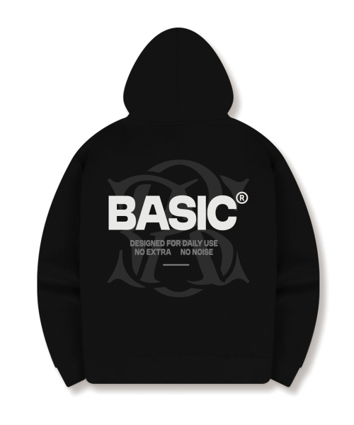 BASIC LABEL（ベーシックラベル）の「Base Mark 2-Way Oversized Hoodie Zip-Up 3 Color [BLBH_2004]（パーカー・レディース・ホワイト/グレー/ブラック/ネイビー・SMALL/MEDIUM/LARGE/X-LARGE）」の8枚目の写真