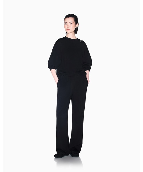 ARMANI EXCHANGE(アルマーニエクスチェンジ)の「【A|X アルマーニ エクスチェンジ】エンブロイダリーロゴ スウェットストレートパンツ(スウェットパンツ・レディース・ブラック・X-SMALL/SMALL/MEDIUM/LARGE)」の2枚目の写真