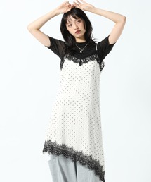 PAGEBOY | レース×ドットキャミワンピース(チュニック)