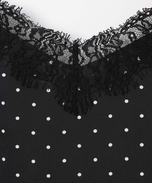 PAGEBOY（ページボーイ）の「レース×ドットキャミワンピース（チュニック・レディース・オフホワイト/ブラック・FREE）」の10枚目の写真