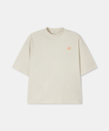 Symbol embroidery t-shirt / BEIGE
