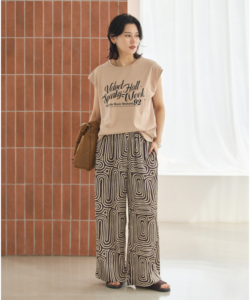 JOURNAL STANDARD(ジャーナルスタンダード)の「JS FES VINTAGE スリーブレスTシャツ(Tシャツ/カットソー・レディース・ベージュ/ブラック系その他・FREE)」の4枚目の写真