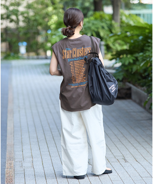 JOURNAL STANDARD(ジャーナルスタンダード)の「JS FES VINTAGE スリーブレスTシャツ(Tシャツ/カットソー・レディース・ベージュ/ブラック系その他・FREE)」の5枚目の写真