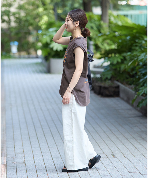 JOURNAL STANDARD(ジャーナルスタンダード)の「JS FES VINTAGE スリーブレスTシャツ(Tシャツ/カットソー・レディース・ベージュ/ブラック系その他・FREE)」の6枚目の写真