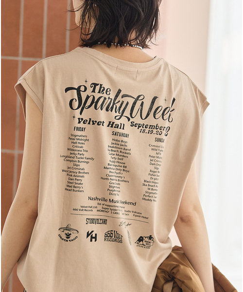 JOURNAL STANDARD(ジャーナルスタンダード)の「JS FES VINTAGE スリーブレスTシャツ(Tシャツ/カットソー・レディース・ベージュ/ブラック系その他・FREE)」の16枚目の写真