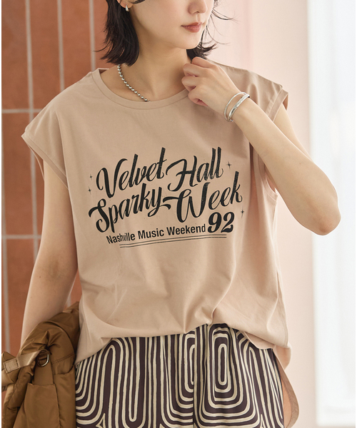 JOURNAL STANDARD(ジャーナルスタンダード)の「JS FES VINTAGE スリーブレスTシャツ(Tシャツ/カットソー・レディース・ベージュ/ブラック系その他・FREE)」の18枚目の写真
