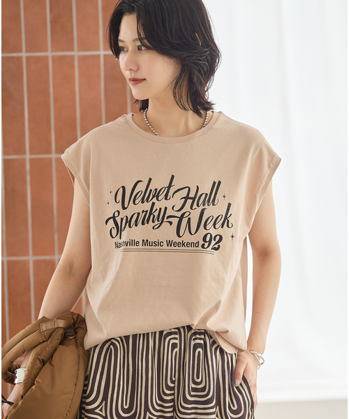 JOURNAL STANDARD(ジャーナルスタンダード)の「JS FES VINTAGE スリーブレスTシャツ(Tシャツ/カットソー・レディース・ベージュ/ブラック系その他・FREE)」の19枚目の写真