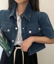 襟付きデニムジャケット