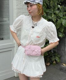 HELLO.SANFRANCISCO | 【HELLO.SANFRANCISCO/ハローサンフランシスコ】フリルレースチュニック半袖ブラウス(シャツ/ブラウス)
