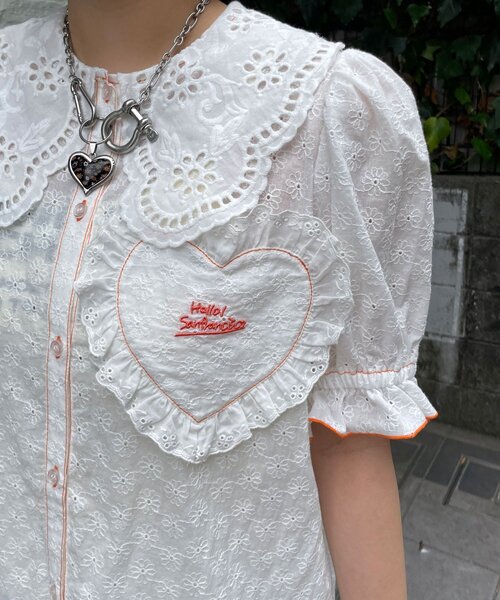 HELLO.SANFRANCISCO(ハローサンフランシスコ)の「【HELLO.SANFRANCISCO/ハローサンフランシスコ】フリルレースチュニック半袖ブラウス(シャツ/ブラウス・レディース・ピンク/イエロー/ホワイト・ONE SIZE)」の13枚目の写真
