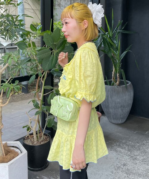 HELLO.SANFRANCISCO(ハローサンフランシスコ)の「【HELLO.SANFRANCISCO/ハローサンフランシスコ】フリルレースチュニック半袖ブラウス(シャツ/ブラウス・レディース・ピンク/イエロー/ホワイト・ONE SIZE)」の17枚目の写真