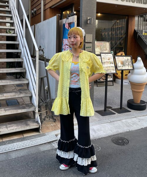 HELLO.SANFRANCISCO(ハローサンフランシスコ)の「【HELLO.SANFRANCISCO/ハローサンフランシスコ】フリルレースチュニック半袖ブラウス(シャツ/ブラウス・レディース・ピンク/イエロー/ホワイト・ONE SIZE)」の22枚目の写真