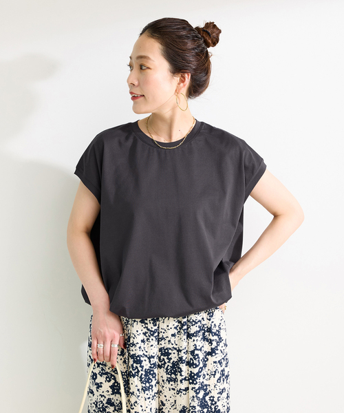 B.C STOCK(ベーセーストック)の「UVcare / 接触冷感 / 遮熱 / add Function フロントドローコードプルオーバー(Tシャツ/カットソー・レディース・レッド/ブラック/ホワイト/ブラウン・FREE)」の8枚目の写真