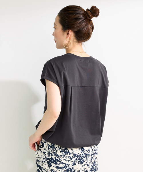 B.C STOCK(ベーセーストック)の「UVcare / 接触冷感 / 遮熱 / add Function フロントドローコードプルオーバー(Tシャツ/カットソー・レディース・レッド/ブラック/ホワイト/ブラウン・FREE)」の10枚目の写真