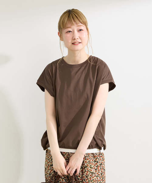 B.C STOCK(ベーセーストック)の「UVcare / 接触冷感 / 遮熱 / add Function フロントドローコードプルオーバー(Tシャツ/カットソー・レディース・レッド/ブラック/ホワイト/ブラウン・FREE)」の20枚目の写真