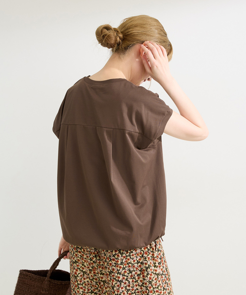 B.C STOCK(ベーセーストック)の「UVcare / 接触冷感 / 遮熱 / add Function フロントドローコードプルオーバー(Tシャツ/カットソー・レディース・レッド/ブラック/ホワイト/ブラウン・FREE)」の22枚目の写真