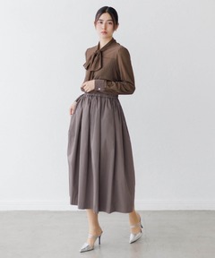 【traumerei】【WEB限定】【洗える】異素材ドッキングボウタイドレス/ウエスト部分ゴム仕様/結婚式/パーティー/お呼ばれ/七五三/前撮り/顔合わせ/食事会/お宮参り/学校行事/ママ/参観/母親/服/卒業式/入学式