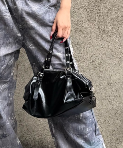 mindseeker girls(マインドシーカーガールズ)の「Eyelet Handle Bag / アイレットハンドルバッグ(ショルダーバッグ・レディース・ブラック/ライトブルー・FREE)」の14枚目の写真