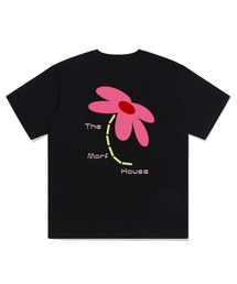 ボールドフラワーオーバーサイズ半袖Tシャツブラック