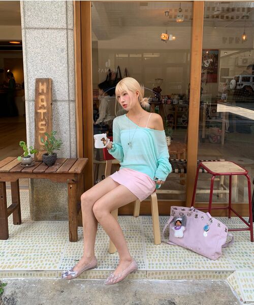 HOMEBODY THINGS（ホームバディ ティングズ）の「Belted Satin Mini Skort (BLUSH PINK)（スカート・レディース・その他・2/1）」の6枚目の写真