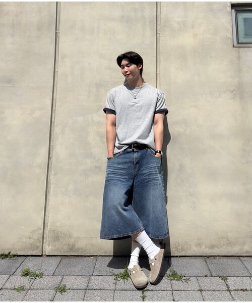 EXCONTAINER(エックスコンテナ)の「スリーブレイヤードクロップハーフTシャツ (メランジェグレー)(Tシャツ/カットソー・メンズ・その他・LARGE/X-LARGE/MEDIUM)」の8枚目の写真
