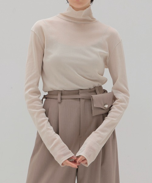 DRESSLAVE(ドレスレイブ)の「tulle high-neck pullover(チュールハイネックプルオーバー)(Tシャツ/カットソー・レディース・ホワイト/ブラック・38)」の6枚目の写真