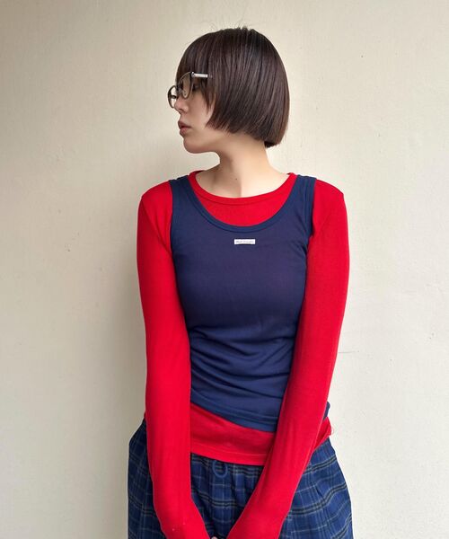 MORVE13(モルブ13)の「オールデイテンセルスリーブレス(Tシャツ/カットソー・レディース・アイボリー/ミント/ライトグレー/レッド/バイオレット/ブラック/ネイビー/バーガンディー・FREE)」の15枚目の写真