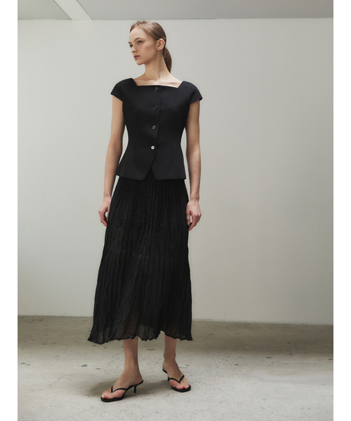 LETQSTUDIO(レチケットスタジオ)の「ミックスドプリーツシアースカート、ブラック(スカート・レディース・その他・SMALL/MEDIUM)」の3枚目の写真