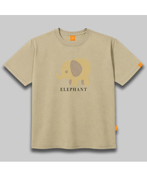 ラインエレファント 半袖Tシャツ 男女共用 ビッグサイズ