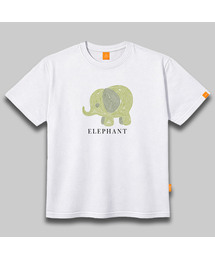 ラインエレファント 半袖Tシャツ 男女共用 ビッグサイズ
