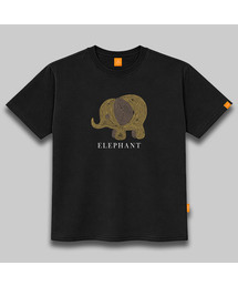 ラインエレファント 半袖Tシャツ 男女共用 ビッグサイズ