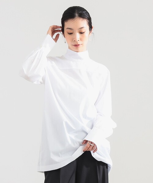 Demi-Luxe BEAMS(デミルクス ビームス)の「AK+1 / シャンブレー ハイネック ブラウス(シャツ/ブラウス・レディース・ホワイト/ブルー・36/38)」の2枚目の写真