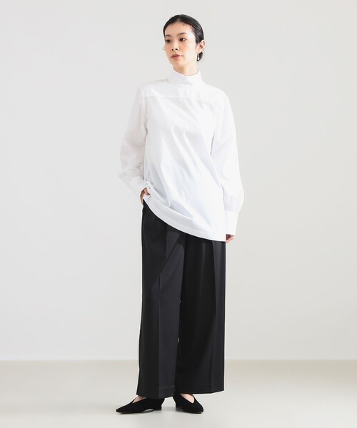 Demi-Luxe BEAMS(デミルクス ビームス)の「AK+1 / シャンブレー ハイネック ブラウス(シャツ/ブラウス・レディース・ホワイト/ブルー・36/38)」の3枚目の写真