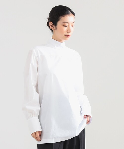 Demi-Luxe BEAMS(デミルクス ビームス)の「AK+1 / シャンブレー ハイネック ブラウス(シャツ/ブラウス・レディース・ホワイト/ブルー・36/38)」の4枚目の写真