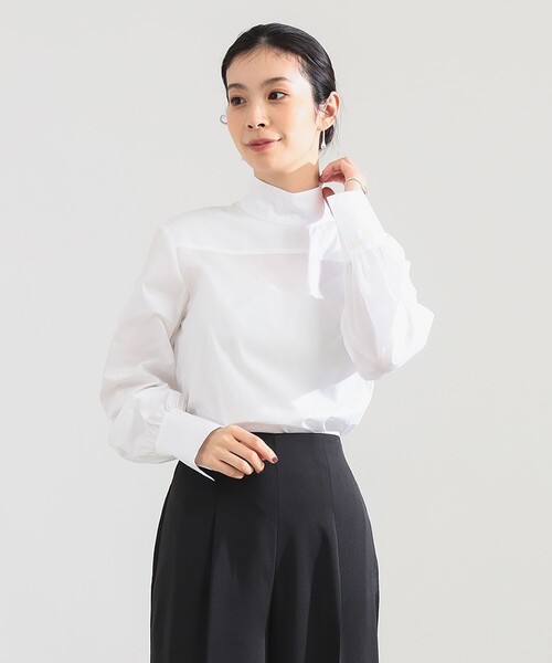 Demi-Luxe BEAMS(デミルクス ビームス)の「AK+1 / シャンブレー ハイネック ブラウス(シャツ/ブラウス・レディース・ホワイト/ブルー・36/38)」の8枚目の写真
