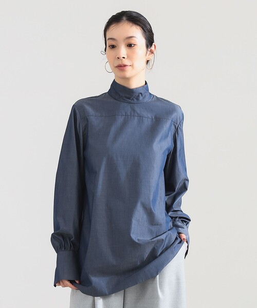 Demi-Luxe BEAMS(デミルクス ビームス)の「AK+1 / シャンブレー ハイネック ブラウス(シャツ/ブラウス・レディース・ホワイト/ブルー・36/38)」の16枚目の写真
