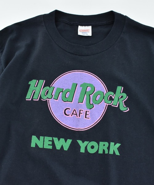VINTAGE（ヴィンテージ）の「【USED】80’s～ Hard Rock Cafe “NEW YORK” ロゴ Tシャツ USA製（Tシャツ/カットソー・メンズ・ブラック・LARGE）」の2枚目の写真