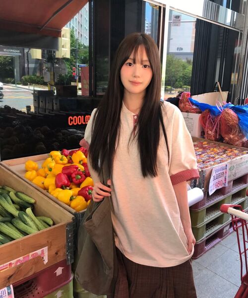 DANDEL(ダンデル)の「DD check roll-up henley neck tee (OATMEAL)(Tシャツ/カットソー・レディース・その他・1/2)」の6枚目の写真
