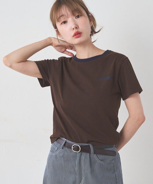 Kastane(カスタネ)の「リンガーTEE(Tシャツ/カットソー・レディース・ブラウン/サックスブルー/ピンク・FREE)」の12枚目の写真
