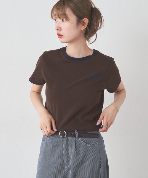 Kastane(カスタネ)の「リンガーTEE(Tシャツ/カットソー・レディース・ブラウン/サックスブルー/ピンク・FREE)」の13枚目の写真