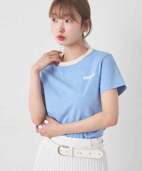 Kastane(カスタネ)の「リンガーTEE(Tシャツ/カットソー・レディース・ブラウン/サックスブルー/ピンク・FREE)」の22枚目の写真