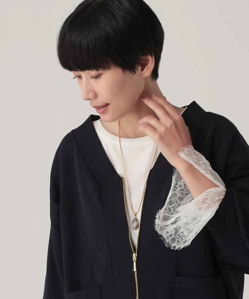 Elura(エルーラ)の「袖レースコンビプルオーバー/1074874(Tシャツ/カットソー・レディース・ブラック/ホワイト・FREE)」の9枚目の写真