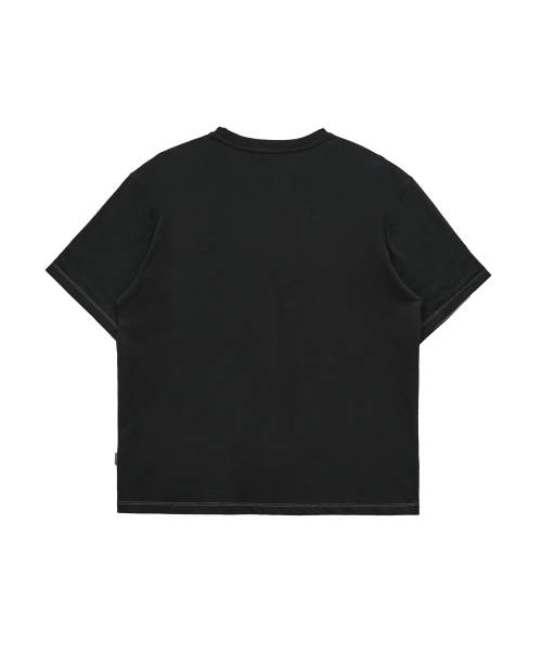 HOODHOOD（フッドフッド）の「ガールストレスニュートリション レイヤードロールアップ半袖Tシャツ ブラック（Tシャツ/カットソー・レディース・その他・1/0）」の5枚目の写真