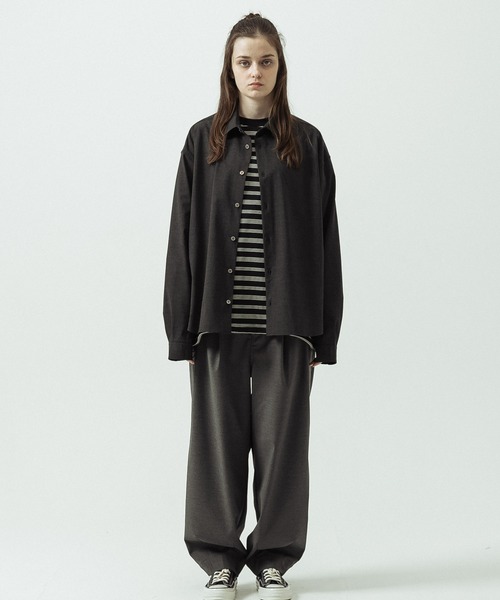 SLICK(スリック)の「【SLICK/スリック】T/R Stretch Gabardine Regular Collar Shirt/T/R ストレッチギャバジン レギュラーカラーシャツ(シャツ/ブラウス・メンズ・ブラウン/チャコールグレー・3/1/2)」の17枚目の写真