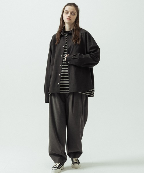 SLICK(スリック)の「【SLICK/スリック】T/R Stretch Gabardine Regular Collar Shirt/T/R ストレッチギャバジン レギュラーカラーシャツ(シャツ/ブラウス・メンズ・ブラウン/チャコールグレー・3/1/2)」の14枚目の写真