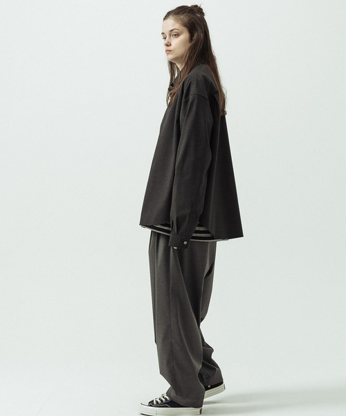 SLICK(スリック)の「【SLICK/スリック】T/R Stretch Gabardine Regular Collar Shirt/T/R ストレッチギャバジン レギュラーカラーシャツ(シャツ/ブラウス・メンズ・ブラウン/チャコールグレー・3/1/2)」の15枚目の写真