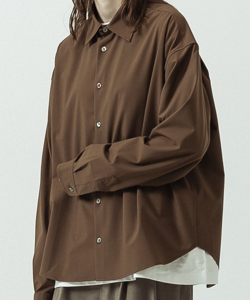 SLICK(スリック)の「【SLICK/スリック】T/R Stretch Gabardine Regular Collar Shirt/T/R ストレッチギャバジン レギュラーカラーシャツ(シャツ/ブラウス・メンズ・ブラウン/チャコールグレー・3/1/2)」の8枚目の写真