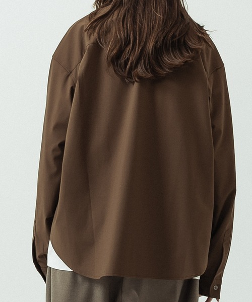 SLICK(スリック)の「【SLICK/スリック】T/R Stretch Gabardine Regular Collar Shirt/T/R ストレッチギャバジン レギュラーカラーシャツ(シャツ/ブラウス・メンズ・ブラウン/チャコールグレー・3/1/2)」の10枚目の写真