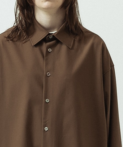 SLICK(スリック)の「【SLICK/スリック】T/R Stretch Gabardine Regular Collar Shirt/T/R ストレッチギャバジン レギュラーカラーシャツ(シャツ/ブラウス・メンズ・ブラウン/チャコールグレー・3/1/2)」の11枚目の写真