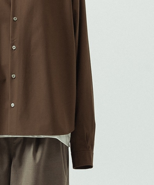 SLICK(スリック)の「【SLICK/スリック】T/R Stretch Gabardine Regular Collar Shirt/T/R ストレッチギャバジン レギュラーカラーシャツ(シャツ/ブラウス・メンズ・ブラウン/チャコールグレー・3/1/2)」の12枚目の写真